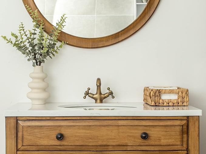 StorageWorks Water Hyacinth Baskets, Small Wicker Baskets for Organizing in Kitchen and Bathroom, 2-Pack-Ruum Studio Home