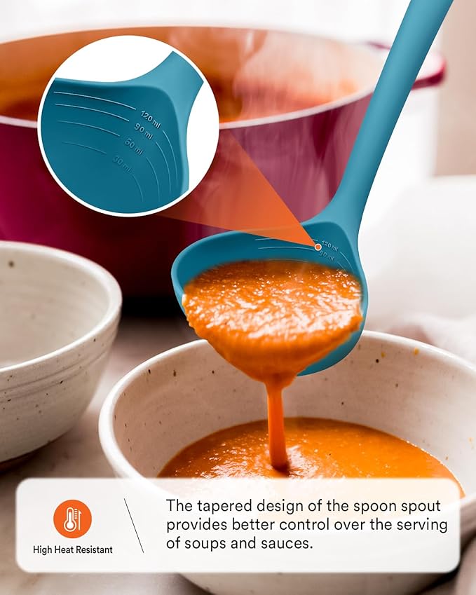 Kitchen Utensils Set, 13PCS Silicone Cooking Utensils, Heat Resistant Kitchen Utensil Spatula Set for Nonstick Cookware, Wooden Handles Kitchen Gadgets Tools Set (BLUE)-Ruum Studio Home