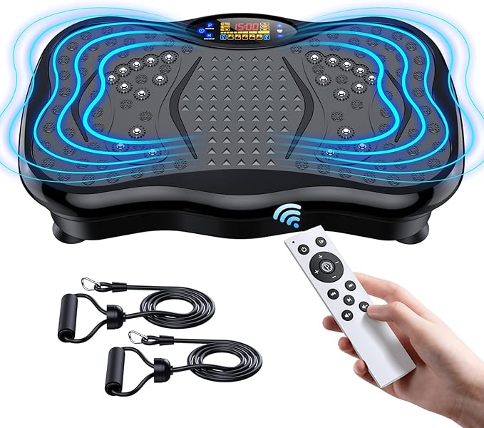 Vibration Plate Exercise Machine, Lymphatic Drainage Machine for Weight Loss, Lymphatic Drainage & Muscle Recovery, Multiple Speeds with Bluetooth & Remote, Max User Weight 330lbs-Ruum Studio Home