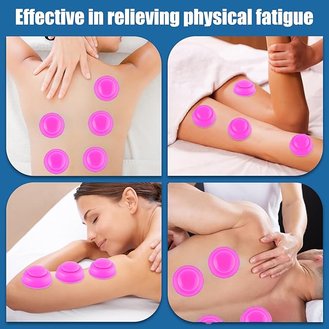 Silicone Cupping Therapy Sets 10pcs,Professional Vacuum Cupping for Myofascial Massage/Joint Pain/Anti Cellulite/Deep Muscle Relief & More(10pcs,Pink)-Ruum Studio Home