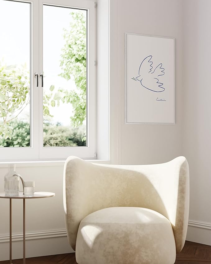 HAUS AND HUES 24 x 36 Poster Frame - Set of 1 24x36 White Poster Frame, Wooden Picture Frames, 24x36 Poster Frame White Poster Frames 24x36, Poster Frame 24x36 Frame White Frame (White Oak Frame)-Ruum Studio Home