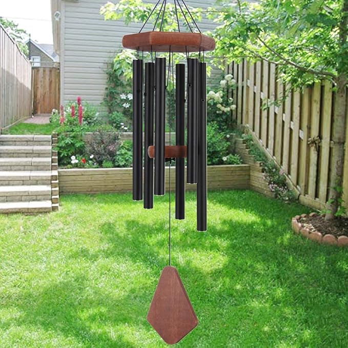 Small Wind Chimes for Outside, Wind Chimes Outdoor Tuned Soothing Melody, Wind Chime for Mom/Housewarming, Black WindChimes Outdoors Decoration.-Ruum Studio Home