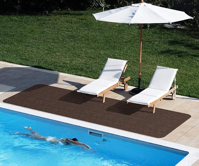 House, Home and More Indoor Outdoor Double-Ribbed Carpet Runner with Skid-Resistant Rubber Backing - Bittersweet Brown - 4 Feet x 10 Feet-Ruum Studio Home