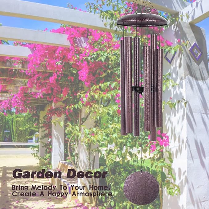 ASTARIN Wind Chimes, 36 Inch Large Metal Outdoor Chimes with 6 Tubes, Deep Tone, Tuned for Garden, Balcony, Patio & Home Decor. Bronze-Ruum Studio Home
