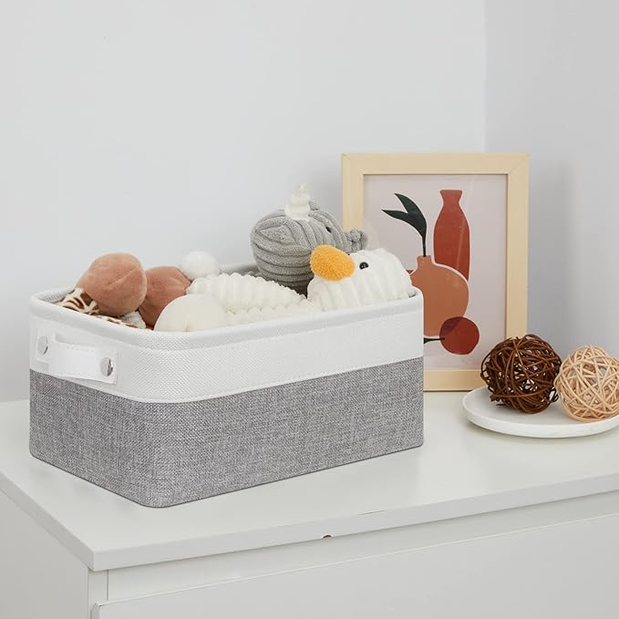 Bidtakay Small Storage Baskets for Organizing [4-Pack] Fabric Storage Bins for Baby Organizer Shelf Baskets for Nursery Storage Collapsible Closet Storage Bins for Home Organization - 11.8x7.8x5 In-Ruum Studio Home