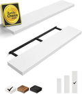 BAYKA Floating Shelves, 48 inches Long Heavy Duty Wall Mounted Rustic Wood Shelves for Bathroom, Bedroom, Living Room, Kitchen, Office, Hanging Shelf for Books/Storage/Decor(White,Set of 2)-Ruum Studio Home
