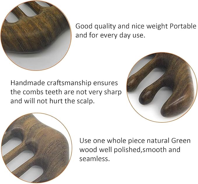 Massage Wooden Comb,Wood Wide Tooth Hair Comb, Scraping Scalp Massage,Handheld No Static Head Tool,1 Pieces.-Ruum Studio Home