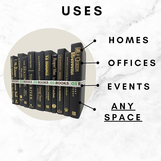 Curated Decorative Books Hardcover Décor Books for Home Décor, Choose Color, Interior Design, Office, Wedding Display, Instant Library, or Staging (Three Feet, White/Creme)-Ruum Studio Home