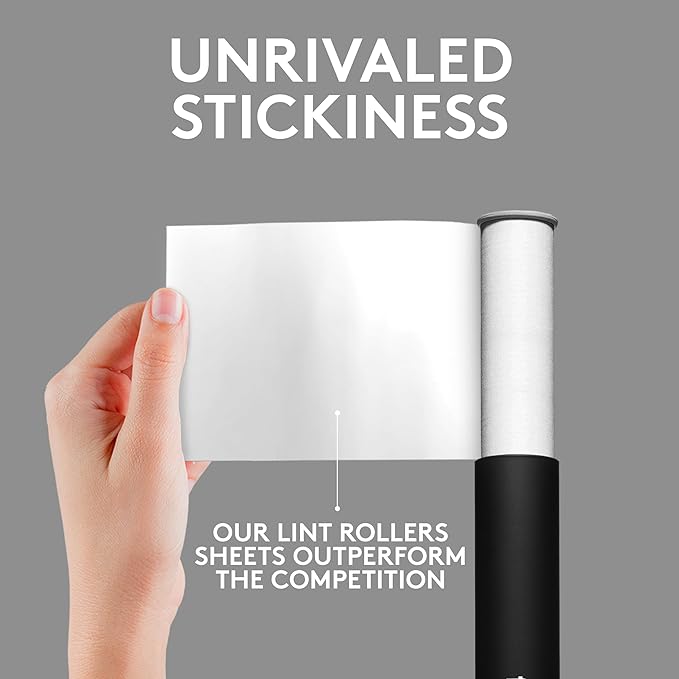 Flint Classic Black Retractable Mini Lint Roller with 90 Extra Sticky Sheets, Small and Portable Lint Roller, Ideal Pet Hair Remover, Travel Lint Rollers for pet Hair Extra Sticky-Ruum Studio Home