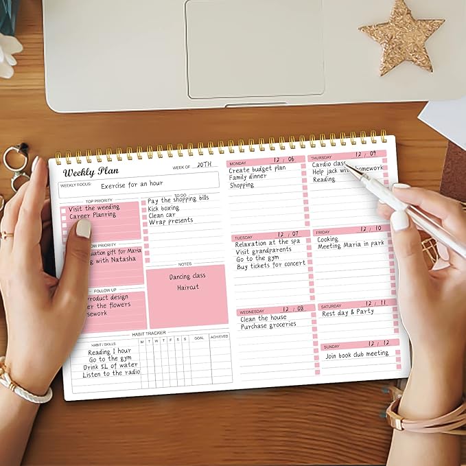 Weekly Planner Notepad Undated Weekly Goals Schedule Planner To Do List Notebook Planning Pad Calendars Organizers Habit Tracker Journal for Man & Women,52 Weeks (8.5x12")-Ruum Studio Home