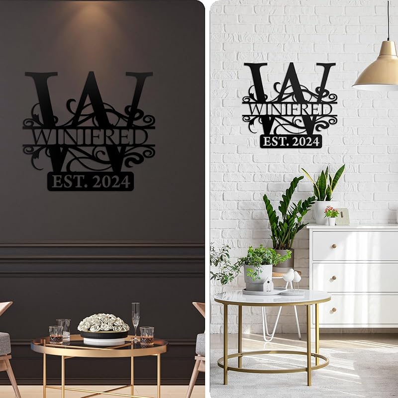 Custom Metal Signs | Last Name Sign | Split Letter Monogram Wall Decor | Custom Outdoor Signs | Personalized Wedding Gift | Housewarming Couples Gift | Outdoor Metal Sign | Metal Art-Ruum Studio Home