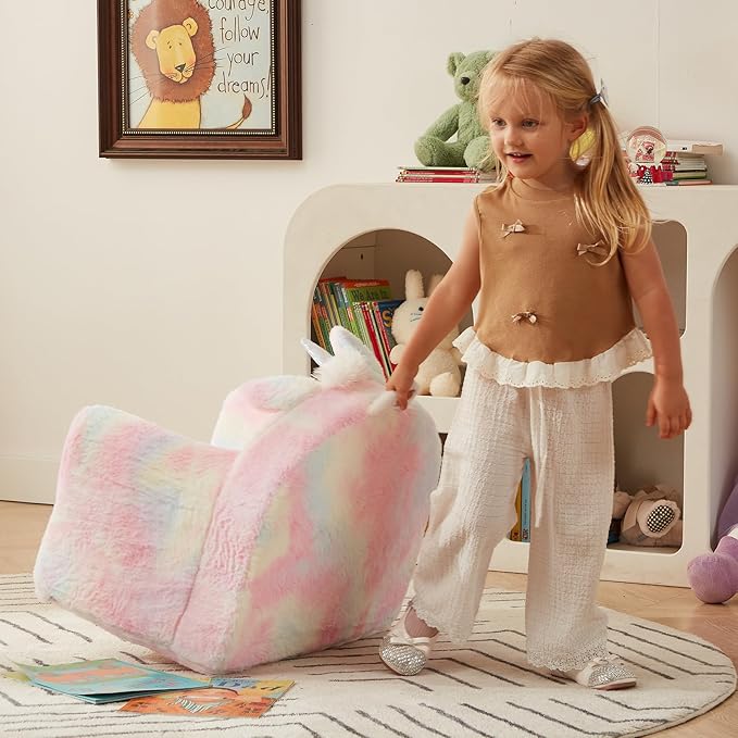 ALIMORDEN Animal Series Kid's Chair, Ultra-Soft Comfy Foam Filled Toddler Sofa Chair, Cute Animal-Shaped Design Toddler Couch, Lightweight Birthday for Baby Boys & Girls (Unicorn)-Ruum Studio Home