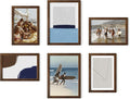 HAUS AND HUES Walnut Oak Wood Gallery Wall Tabletop Frames Made with Real American Oak and Shatter-free Plexiglass - Set of 6 (Four 4x6, Two 5x7, Framed Walnut)-Ruum Studio Home