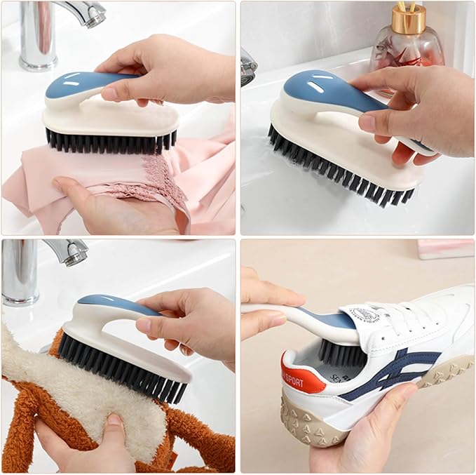 Soft Bristle Scrub Cleaning Brush Stain Remover Brush Fabric Cleaning Brush Laundry Brush Small Scrub Brush Cleaner Household Cleaning Brushes for Carpet, Clothes, Bathroom,Sneaker-2 Pack (Gray)-Ruum Studio Home