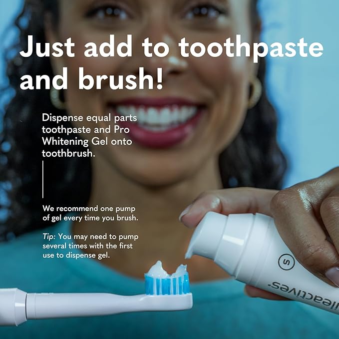 Smileactives Teeth Whitening Gel for Toothpaste with Clinical-Grade Hydrogen Peroxide, Tooth Stain Remover for White Teeth, Dentist Quality Pro Whitening Gel to Remove Stains, 90 Day, 3.8 oz Bottle-Ruum Studio Home