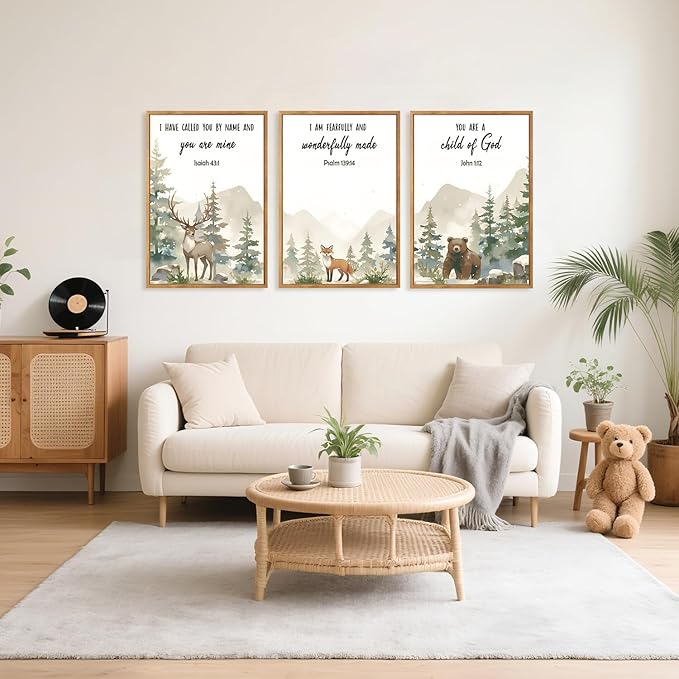 HPNIUB Bible Verses Canvas for Kids, You are A Child of God Scripture Wall Art, Jungle Animals Christian Religious Wall Decor, Ready to Hang for Nursery, Classroom, Bedroom, Playroom- 16"x24"x3-Ruum Studio Home