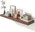 Deep Floating Shelves for Wall - 55 Inch Wide x 12 Inch Deep Wall Shelves Set of 1 - Rustic Walnut Color Wood Shelves for Living Room, Bathroom, Laundry Room, Bedroom, Kitchen, Home Office-Ruum Studio Home