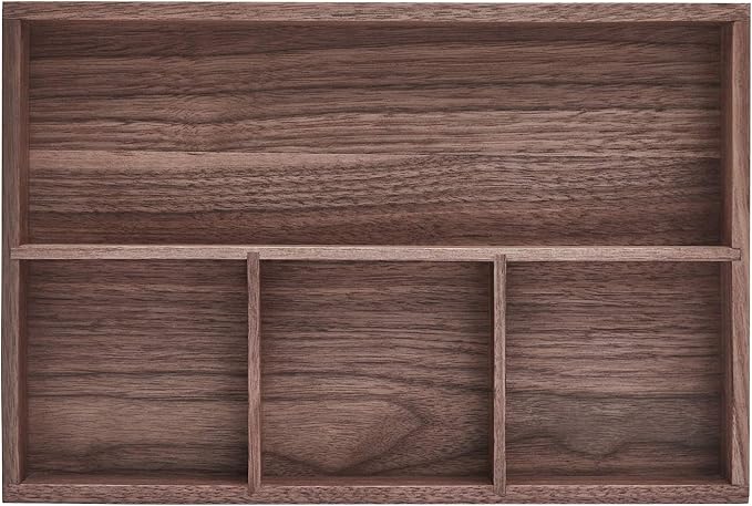 pandapark Wood Organizer Tray,Black Walnut,Desk & Drawer Storage Box (Walnut Master)-Ruum Studio Home