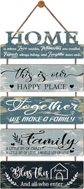 Wooden Collage Panels Home Positive Affirmations Wall Art - Wall Plaques for Living Room,Bedroom,Dining Room,Bathroom - Multicolor Family Rustic Farmhouse Wall Decor 5pcs-Ruum Studio Home