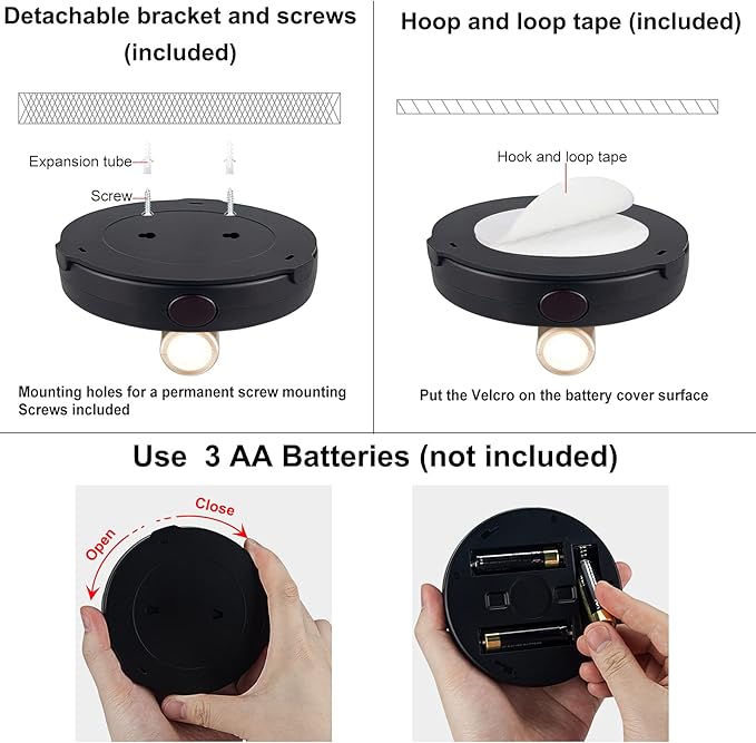 Spotlight Battery Operated, Wireless LED Puck Light, Dimmable Accent Spot Light for Plant Tree Indoor, Stick Uplighting for Display Photo Dartboard Painting Artwork Gallery Portrait, 2 Pack-Ruum Studio Home