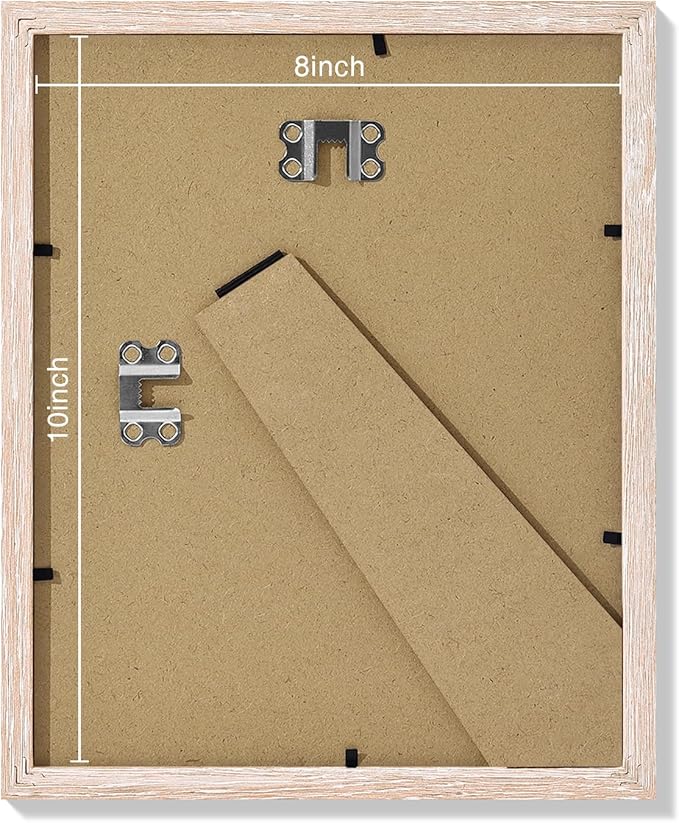 Vittanly 8x10 Picture Frames Set of 9, Shatter Resistant Plexiglass, Display 5x7 Pictures with Mat or 8x10 without Mat, Photo Frames for Wall or Tabletop, Engineered Wood, Rustic Pink-Ruum Studio Home