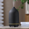 200ML Ceramic Essential Oil Diffuser - Ultrasonic Aromatherapy & Humidifier with 7-Color LED Lights, Auto Shut-Off, Black, 1H/3H/6H Timer | Scent for Home, Office, Yoga-Ruum Studio Home