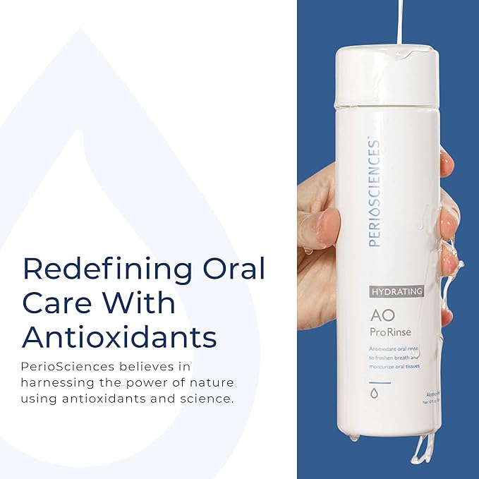 PerioSciences AO ProRinse Hydrating Oral Rinse with Antioxidants – Moisturizing Mouth Rinse for Gum Health & Oral Care – Fluoride-Free Mouthwash for Dry Mouth Sensations (10 Fl Oz / 300ml)-Ruum Studio Home