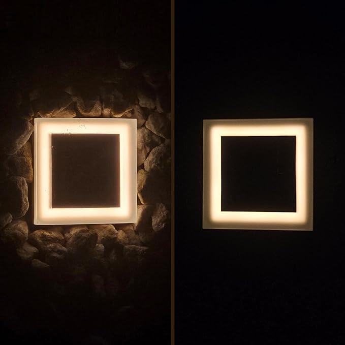 LUMENGY Solar Paver Light 4×4 inch (3.93 X 3.93), Up To 12 Hours Continues Lighting, Stainless Steel, Glare-Free Lighting For Driveways & Garden, 2700K Warm White, Waterproof & Drive-Over Rated. Ver 2-Ruum Studio Home