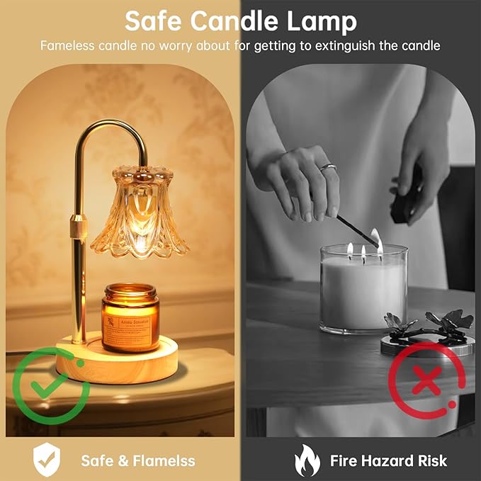 GEEZO Fragrance Candle Warmer Lamp，Electric Candle Warmer with Timer & Dimmer，Mom Christmas Birthday Gifts for Women, House Warming Gifts New Home Bedroom Decor-Ruum Studio Home