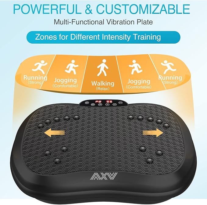 AXV Vibration Plate Exercise Machine Whole Body Workout Portable Mini Vibrate Fitness Platform Lymphatic Drainage Machine for Weight Loss Shaping Toning Wellness Home Gyms Workout (Mini)-Ruum Studio Home