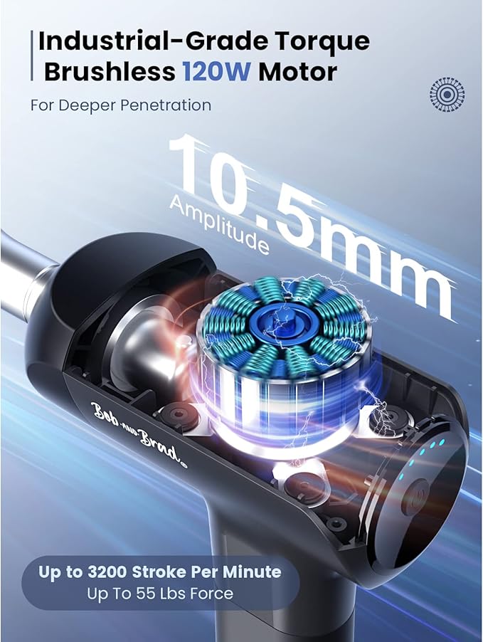BOB AND BRAD X6 Pro Massage Gun Deep Tissue Percussion with Metal Head Therapy, Professional Muscle Massage Gun for Athletes, Electric Massager Gun for Pain Relief-Ruum Studio Home