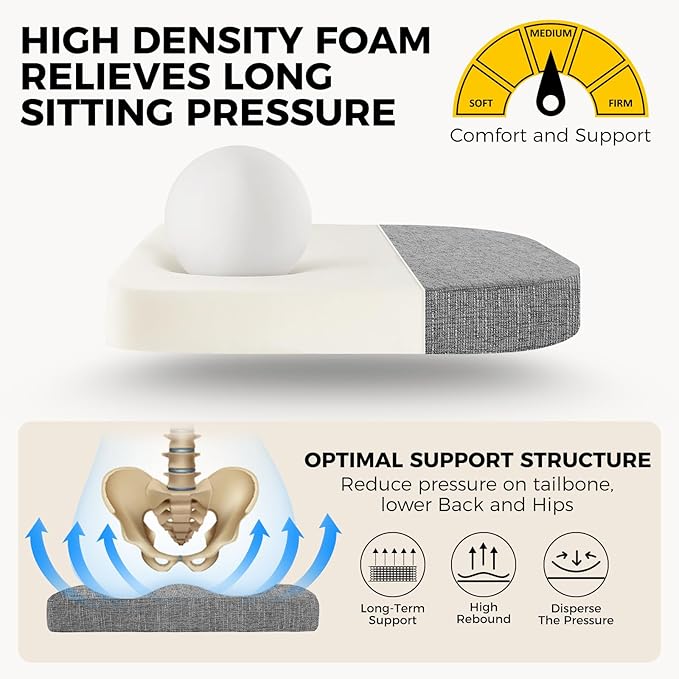 downluxe Indoor Chair Cushions for Dining Chairs, Soft and Comfortable Textured Foam Kitchen Chair Pads with Ties and Non-Slip Backing, 16" x 16" x 2", Dark Grey, 6 Pack-Ruum Studio Home