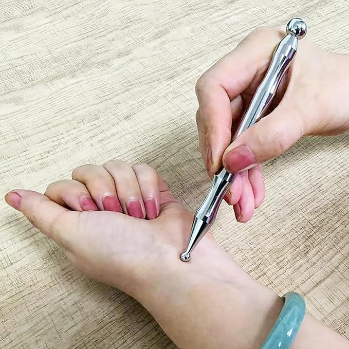BYYDDIY Stainless Steel Dual Head Facial Reflexology Tools,Body Point Probe Pen &Trigger Point Massager Tool for Deep Tissue (P-L)-Ruum Studio Home