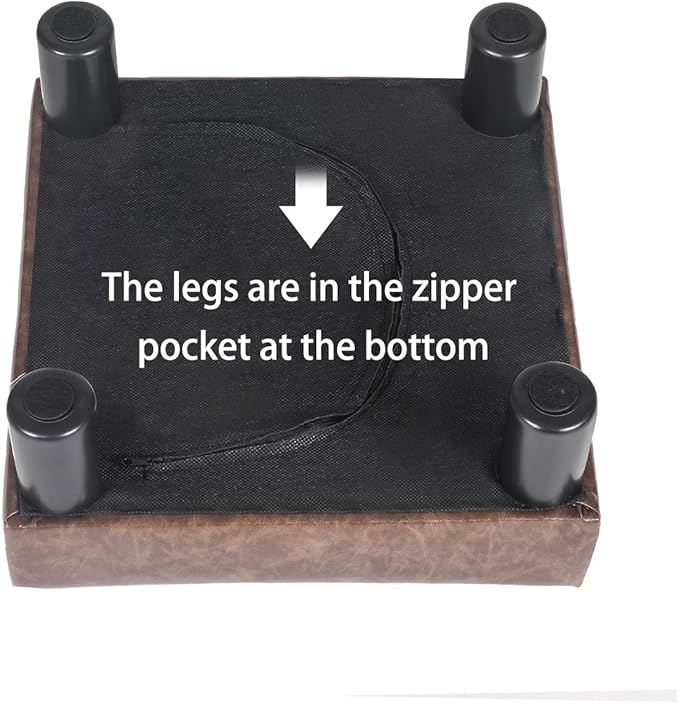 Joveco Small Footstool Ottoman Upholstered PU Leather Square Footrest Ottomans Small Foot Rest for Desk Couch Living Room Bedroom Office (Brown)-Ruum Studio Home