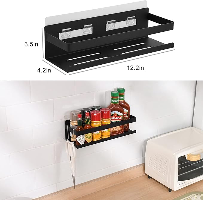 Spice Rack for Rrefrigerator Self Adhesive Spice Shelf Kitchen Home Organization and Storage-Ruum Studio Home