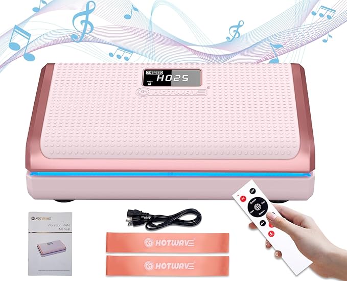 HOTWAVE Vibration Plate Exercise Machine for Lymphatic Drainage, Power Vibrating Plates Platform for Weight Loss - Whole Body Shaker Vibration Plate Machine Home Gym Shaping Fitness Workout-Ruum Studio Home