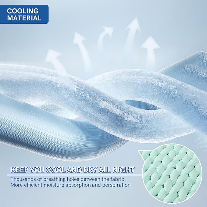 YnM Cooling Chunky Throw Blanket, Medium-Weight, Hand Knitted, Skin Friendly, Ventilated and Breathable, Machine Washable, Home Décor Piece for Couch, Sofa and Bed (Menthe Green, 60x80 Inch)-Ruum Studio Home