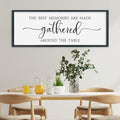 SRSZHIYUE The Best Memories Are Made Gathered Around The Table Sign Wall Decor Art 40"×15" for Kitchen Dining Room Large Wood Framed Wall Hanging (Black)-Ruum Studio Home