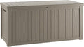 200 Gallon Lockable Resin Deck Box, Waterproof & UV-Resistant Outdoor Storage Box for Outdoor Cushion Storage, Garden Tools & Pool Accessories Storage, Gray-Ruum Studio Home
