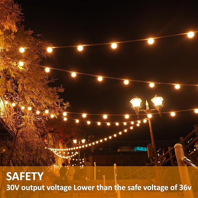 26 Ft LED Outdoor String Lights, Connectable Patio with 8Pcs Waterproof Vintage Edison Bulbs for Backyard, Balcony, Bistro Camping Outdoor Lighting-Ruum Studio Home