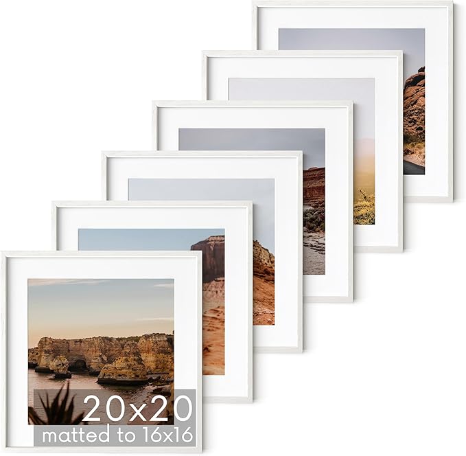 HAUS AND HUES White Square Frames Set of 6-20x20-Ruum Studio Home