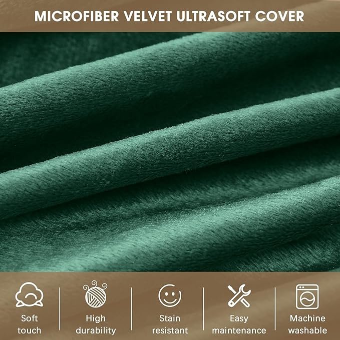 Bean Bag Chairs for Adults - Memory Foam Furniture BeanBag Chair - Kids/Teens Sofa with Soft Micro Fiber Cover - Round Fluffy Couch for Living Room Bedroom College Dorm - 4 ft, Green-Ruum Studio Home