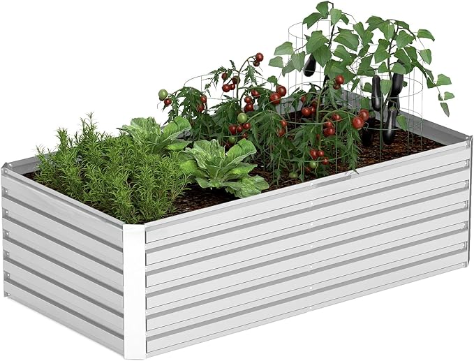 8x4x2 ft Raised Garden Bed, Large Metal Planter Raised Beds, Planters for Outdoor Plants for Vegetables, Flowers, Herbs, Fruits, and Succulents.-Ruum Studio Home