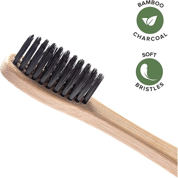 Greenzla Bamboo Toothbrushes for Adults – 12 Pack Wooden Toothbrush Set with Charcoal-Infused Soft Bristles, Natural Oral Care for Daily Use-Ruum Studio Home