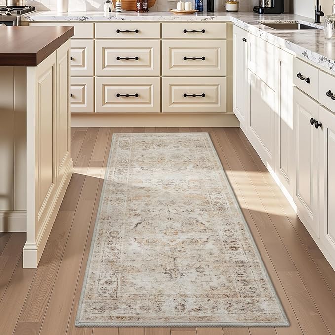 AMOAMI-2X3 Small Rug-Washable Rugs Entryway Mat Indoor-Soft Vintage Non Slip Rugs for Kitchen Laundry Room Bathroom Beige Decorative Accent Rug for in Front of Sink 24 Inch x36 Inch-Ruum Studio Home