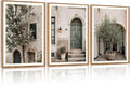 HPNIUB Large Vintage Italy City Landscape Framed Canvas Wall Art Set, Olive Green Tree Country Wall Decor, Modern Minimalist Countryside Villages Picture for Living Room,Bedroom,Office-16 x24 x3-Ruum Studio Home