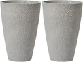 LA JOLIE MUSE 20 inch Tall Planters Set of 2, Tall Round Planters for Outdoor Plants, Grey Flower Pots for Front Door,Patio and Deck,Honeycomb.-Ruum Studio Home