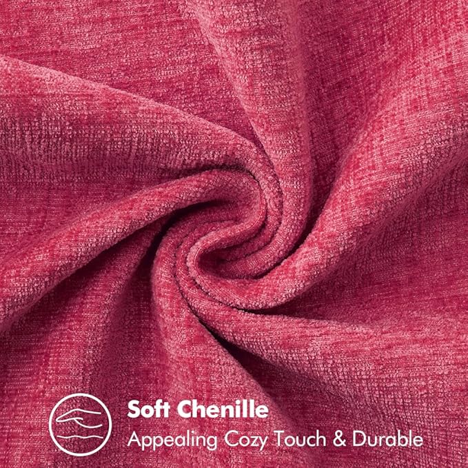 MIULEE Pack of 2 Couch Throw Pillow Covers 18x18 Inch Hot Pink Farmhouse Decorative Pillow Covers with Stitched Edge Soft Chenille Solid Dyed Spring Pillow Covers for Sofa Bed Living Room-Ruum Studio Home