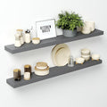 Homeforia Gray Floating Shelf 48 inch, High End Solid Real Wood 48inch Floating Shelves for Wall Mounted, Grey Wooden 48 inches Long Floating Shelves, Heavy Duty Bracket, 48 X 6.5 X 1.75 in, Set of 2-Ruum Studio Home