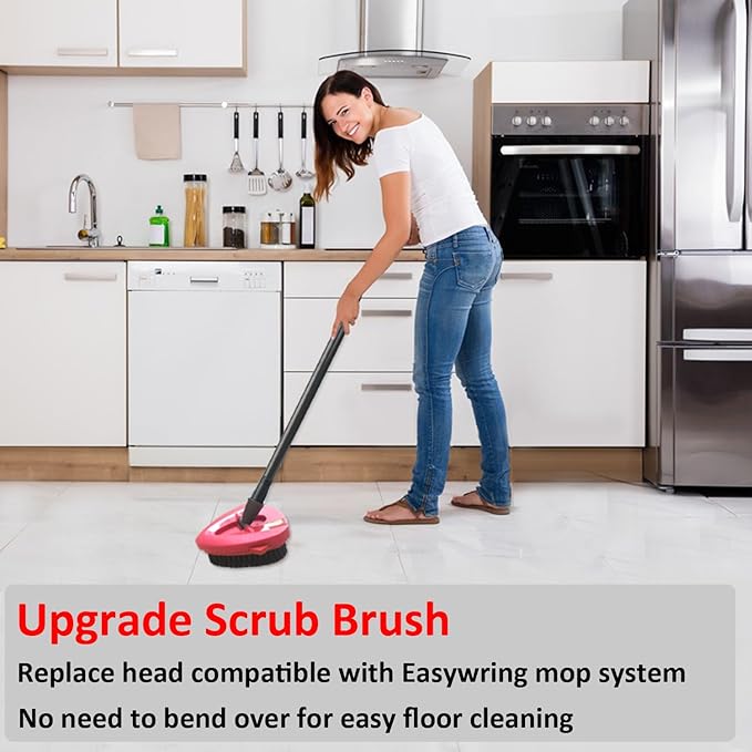 Spin Mop Scrub Brush Head Compatible with OCedar EasyWring 1 Tank System, Mop Scrubber Attachment, Upgraded Stiff Bristle Scrubbing Mop for Floor Cleaning-Ruum Studio Home